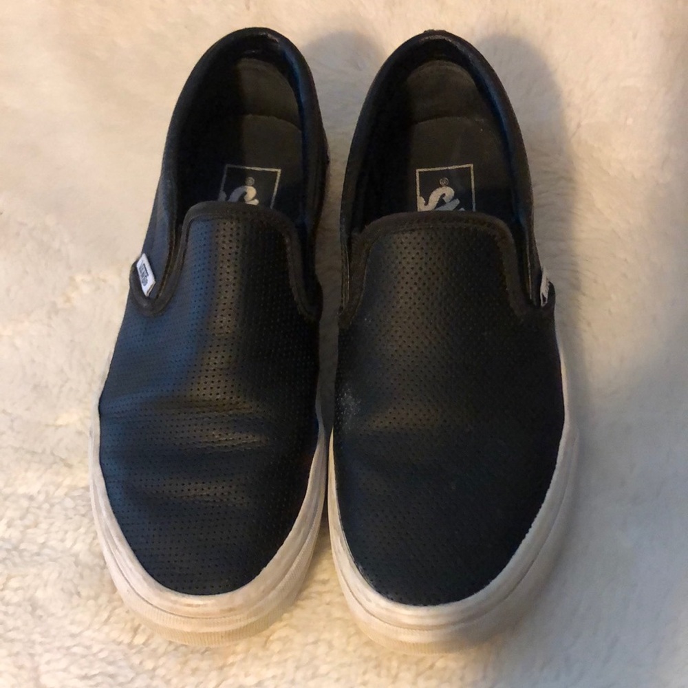 Vans leather slip on shoes p1943